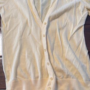 Pale Yellow LOFT Button-Up Cardigan Size Small